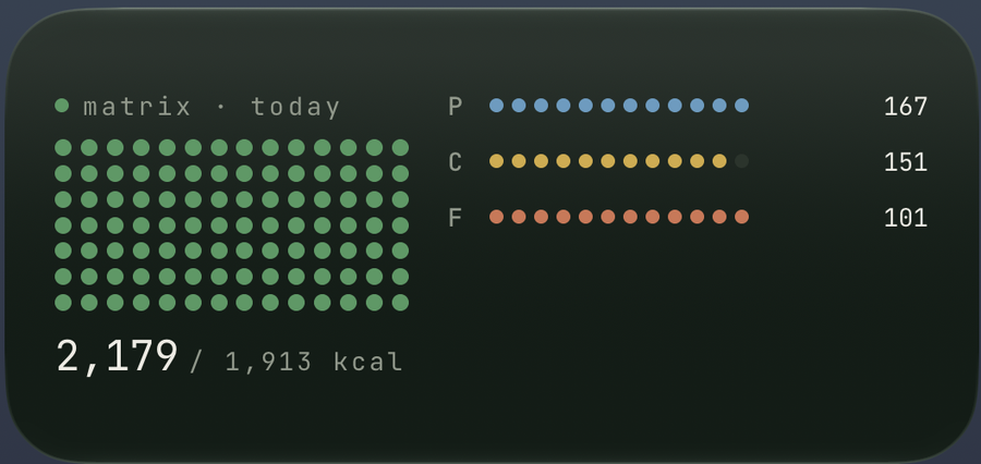 FitGlass Dot Matrix widget